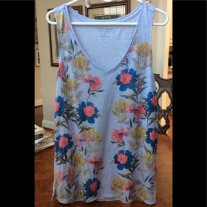 Pretty V-Neck Floral Tank, 28”long, L